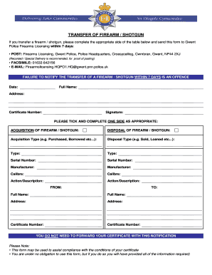 Gwent Police Firearms Forms