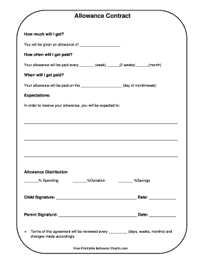 Allowance Contract Template  Form