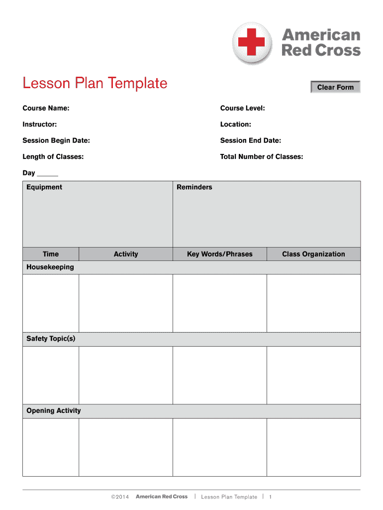 Lesson Plan Template  Instructors Corner  Form