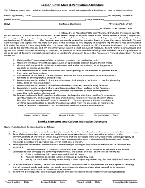 Lease Rental Mold and Ventilation Addendum  Form