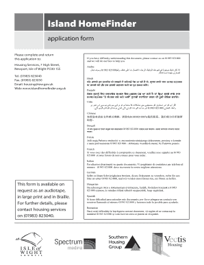 Homefinder Isle of Wight  Form