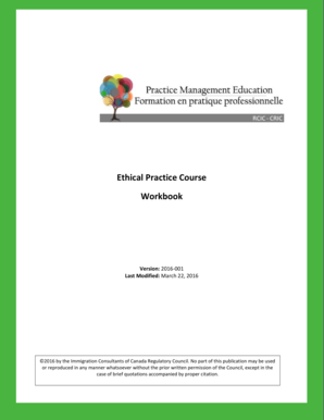 Ethical Practice Course Workbook ICCRC CRCIC  Form