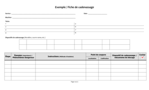 Fiche De Cadenassage Excel  Form