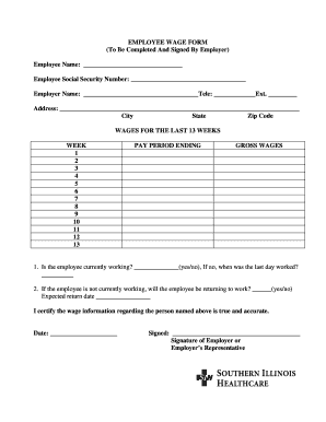 Employee Wage Form