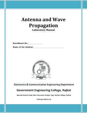 Antenna and Wave Propagation Antenna and Wave Propagation Laboratory Manual Government Engineering College, Rajkot Antenna and W  Form