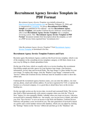 Recruitment Invoice Template  Form