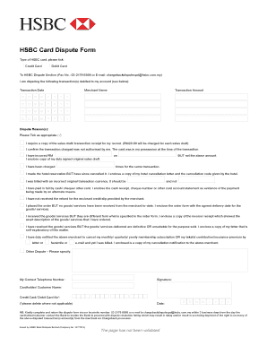  Hsbc Dispute Form 2015-2024