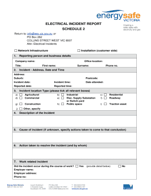 Electrical Incident Report  Form