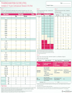  Framingham Risk Score PDF 2012-2024