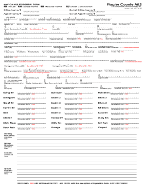 NAVICA MLS RESIDENTIAL FORM Flagler County MLS RH RM RH RU