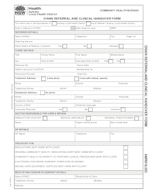 Chain Referral  Form