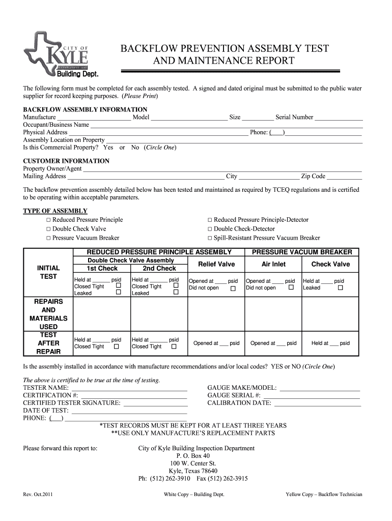  Back Flow Preventer Assembly Teater Practice Test 2011-2024