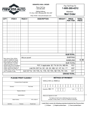 Princess Auto App  Form