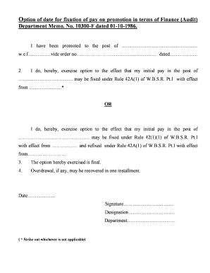 Pay Fixation Form Download