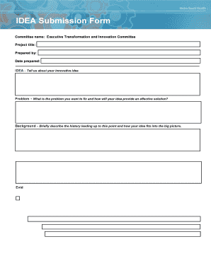 Idea Submission Form Template