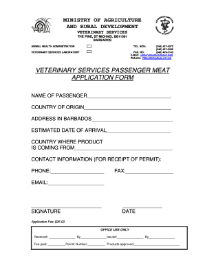 Veterinary Application Form