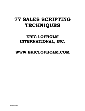 77 Sales Scripting Techniques PDF Form