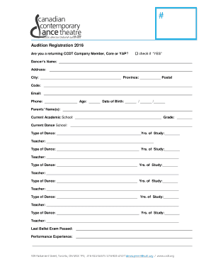 Majorette Sign Up  Form