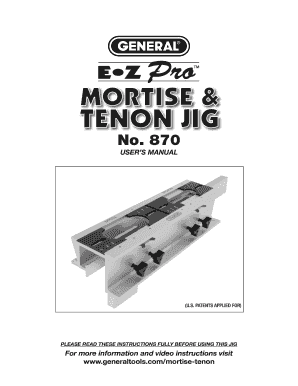 E Z Pro Mortise and Tenon Jig Instructions  Form