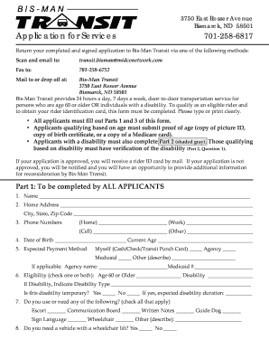 Download Printable Application Bis Man Transit  Form