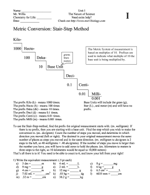 Metric Stair Step  Form