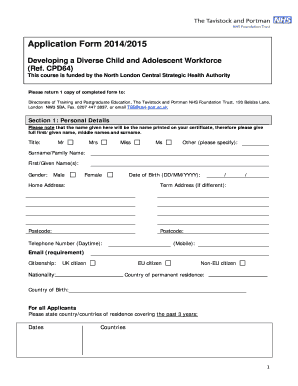 Diverse Application  Form