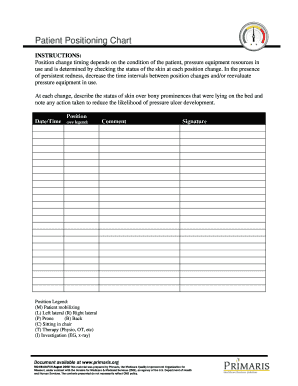 Patient Positioning Chart  Form