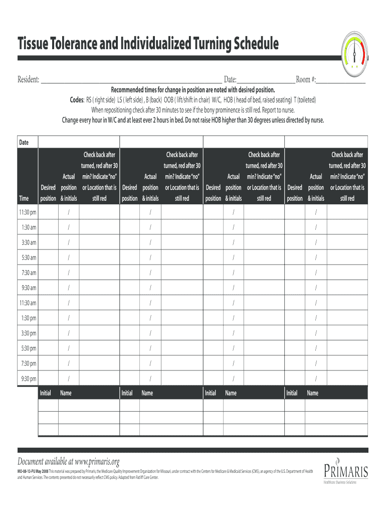  Tissue Tolerance and Individualized Turning Schedule 2008-2024