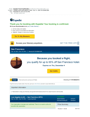 Thank You for Booking with Expedia Your Booking is Confirmed  Form