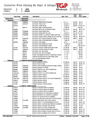 Tgp Price List PDF  Form