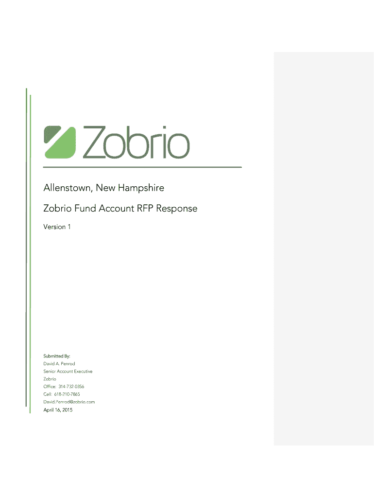 Allenstown New Hampshire Zobrio Fund Accounting RFP Response Version 1  Form