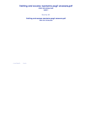 Limiting and Excess Reactants Pogil  Form