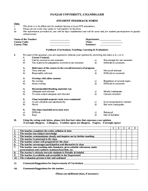 Iqac Student Feedback Form