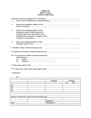 Annual Return Format