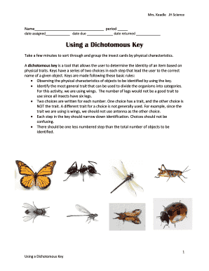 Using a Dichotomous Key Gwisdesc2net  Form