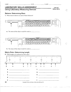 Laboratory Skills Assessment Answer Key  Form