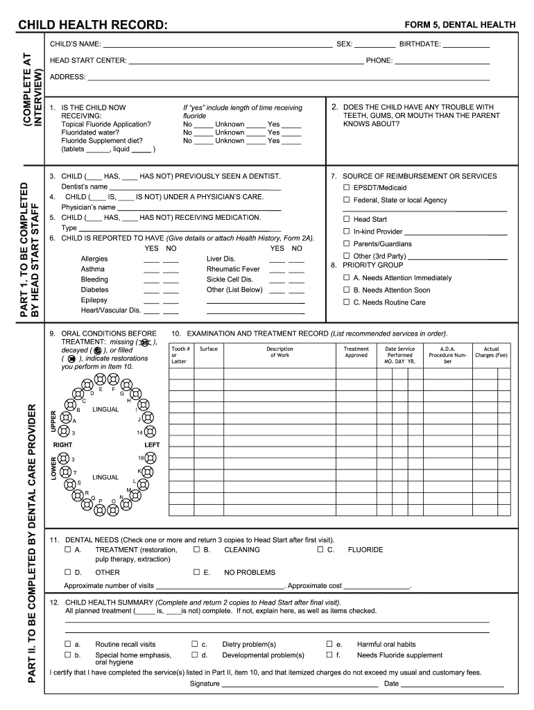 HEAD START CENTER PHONE COMPLETE at INTERVIEW ADDRESS  Form