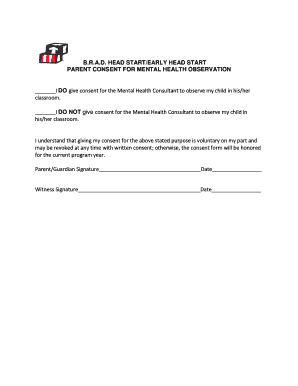 Mental Health Observation Permission Form