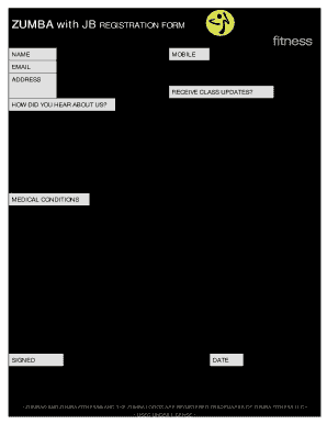 Zumba Registration Form