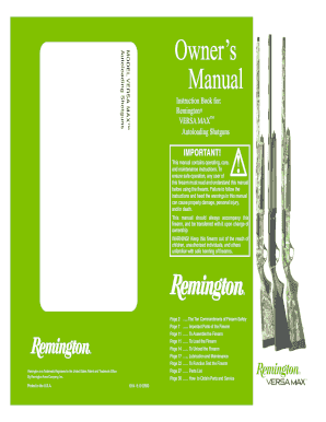 Remington Versa Max Manual  Form