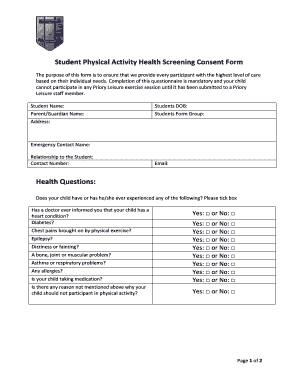 Screening Consent Form