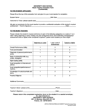 Teacher Evaluation Form