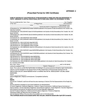 Rural Certificate Format in English PDF