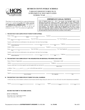 Henrico Variance Request Form PDF
