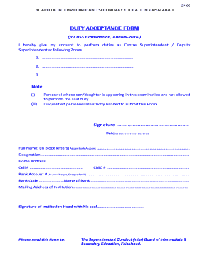 Paper Marking Duty Form Bise Fsd