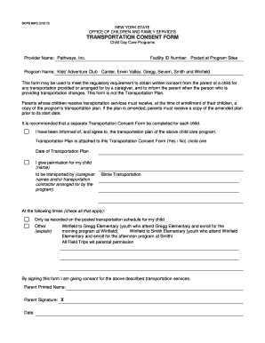 Ocfs Transportation Form