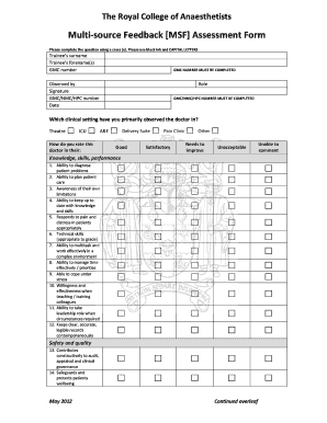 Multi Source Feedback Form