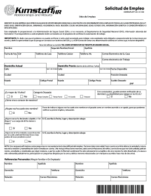 Employment Application Spanish Version  Form