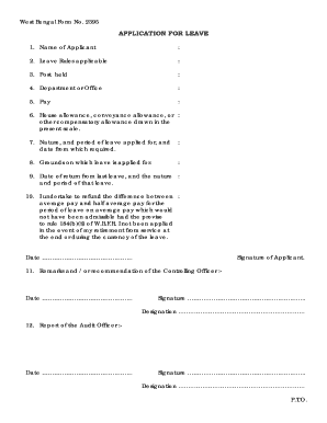 Wb Form No 2395