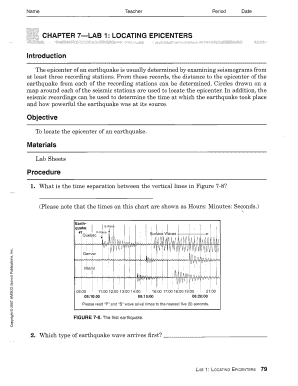Locating the Epicenter of an Earthquake Lab Answer Key  Form